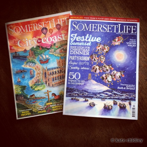 Somerset life Magazine cover illustrations